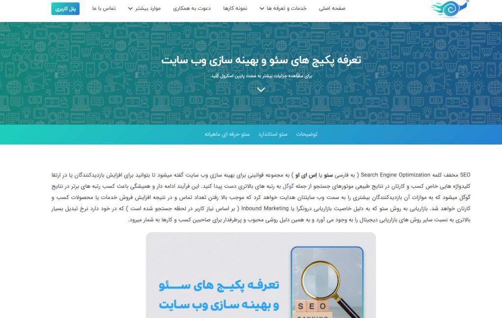 صفحه لندینگ خدمات سئو رابلاین